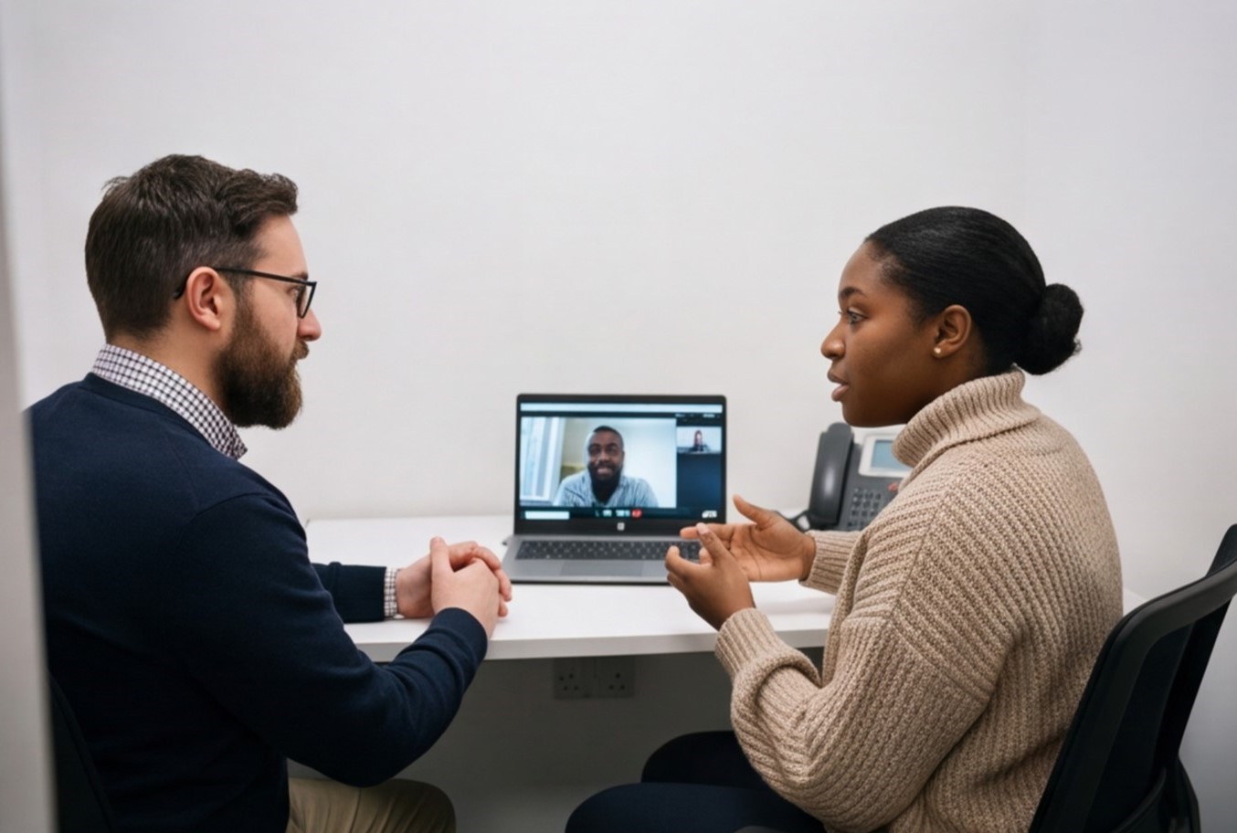 Interpreter on a business video consultation